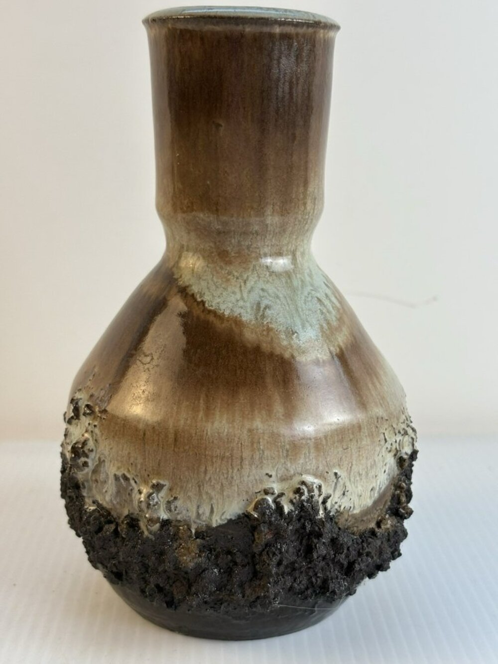 Vintage Iceland Lava Ceramic Vase, Fat Lava Textured Volcanic Rock Glaze MCM